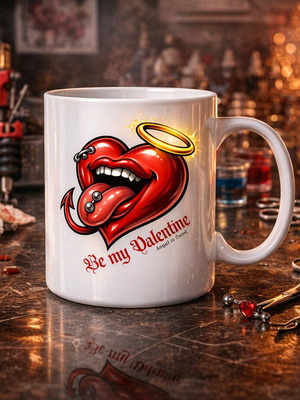 Be My Valentine – Angel or Devil Mug made to order