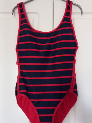 DKNY one-piece swimsuit like new, blue and red, size M