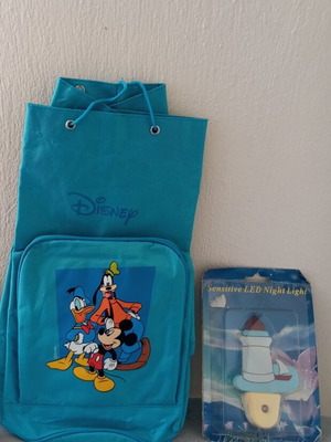 LED Night Light with Sensor, Lighthouse Design + Disney Kids Backpack