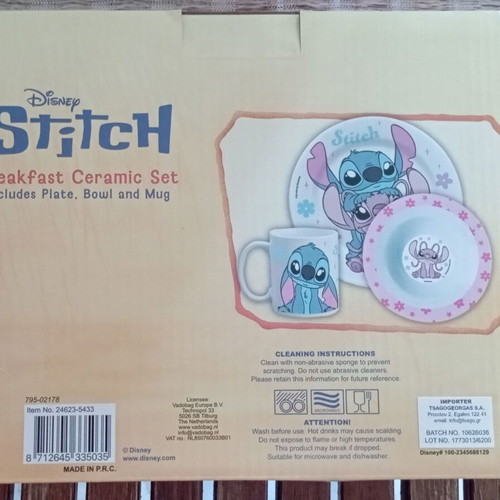 Stitch Ceramic Dinner Set 3pcs 25x18.5x9.5cm new