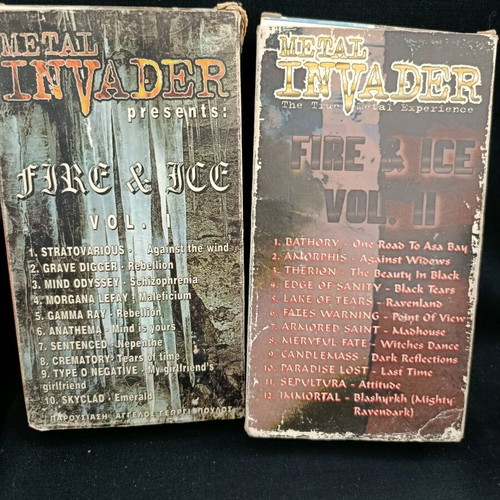 VHS Metal Invader Fire and Ice vol. 1 και vol. 2 μεταχειρισμένα, σετ 2 τεμαχίων