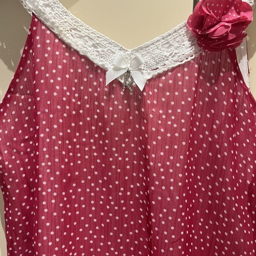 Mini Raxevsky girls' dress size 12 like new, watermelon color with white polka dots