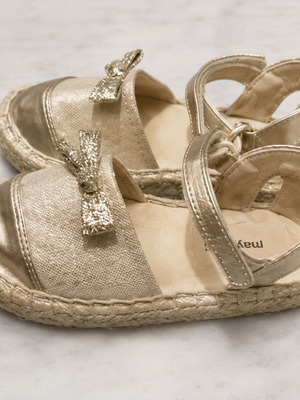 Mayoral sandals size 24 like new, gold champagne color