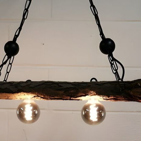 Rustic wooden ceiling light new from olive trunk