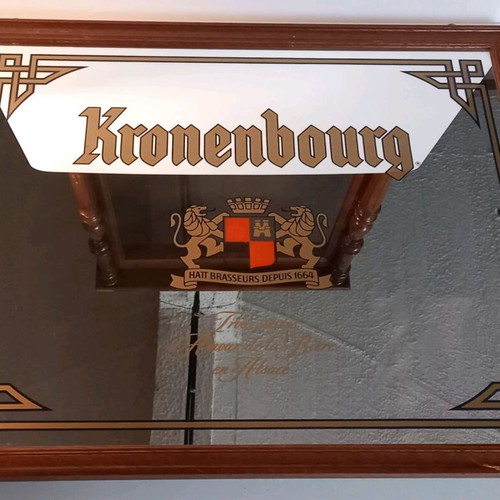 Bar Kronenbourg mirror used, dimensions 68cm x 55cm