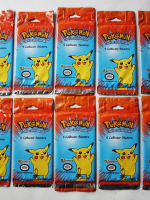 Φακελάκια με αυτοκόλλητα Pokemon Sandylion σφραγισμένα 1999, πακέτο 10 καινούργια