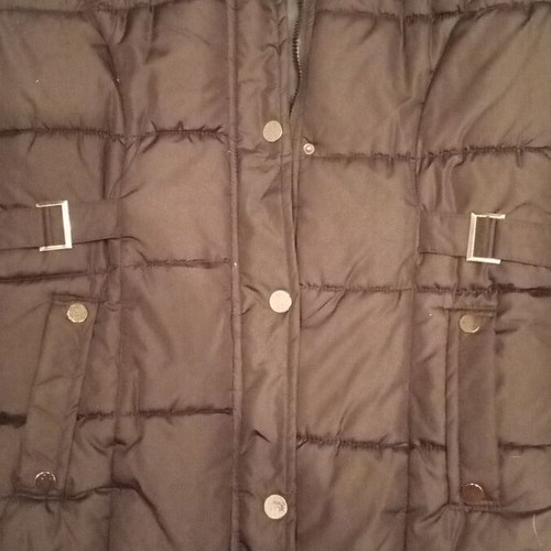 Unisex jacket with fur hood used, black, size XL