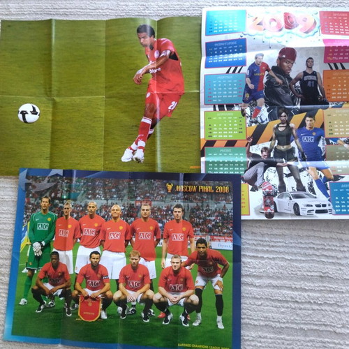 Sports posters used, pack with various double-sided photos