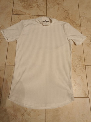 Short-sleeve shirt like new, striped, white, size XL