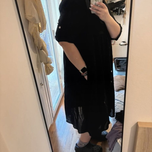 Black summer dress with buttons and pockets like new, XXL