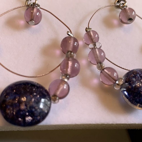 Antica Murrina Venezia women's earrings set new, black and purple