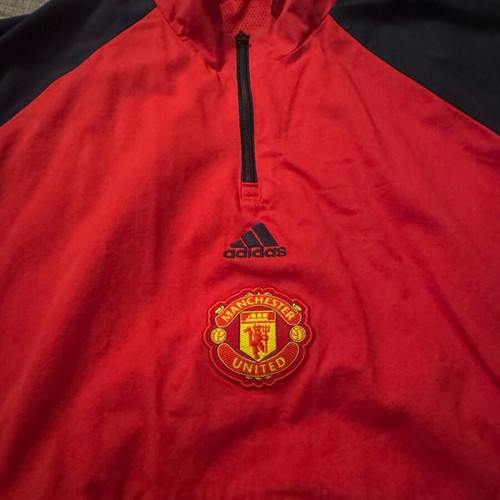 Manchester United Half Zip sweatshirt like new, Adidas, red, size L