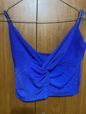 Crop top ocean colour used, chest tie style, Shein, blue, size M