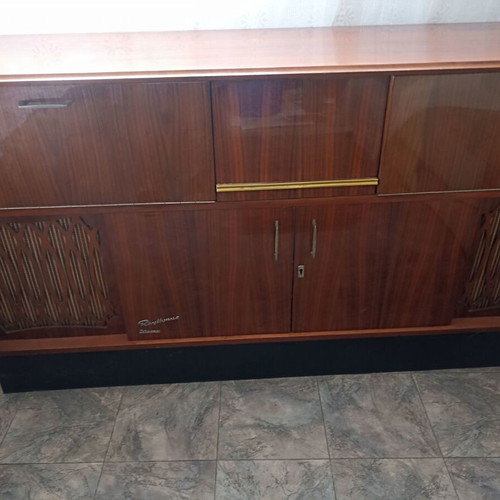 Antique furniture with turntable radio bar used
