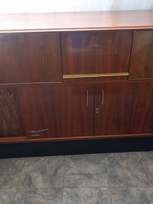 Antique furniture with turntable radio bar used