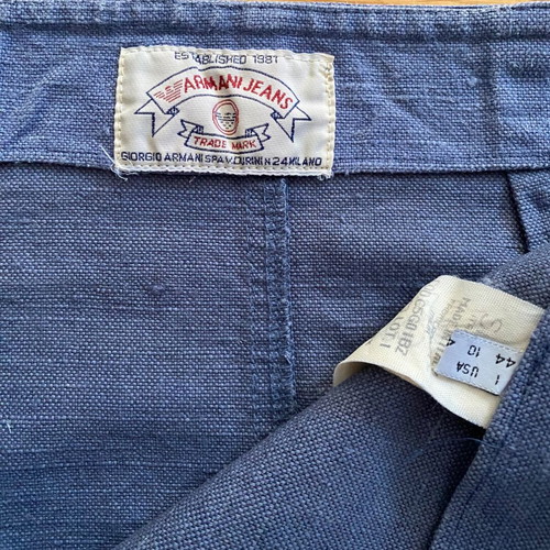 Armani Jeans mini skirt used, blue, linen and cotton, size M