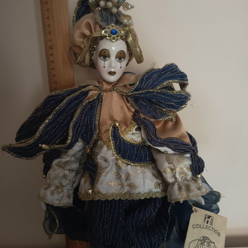 Harlequin porcelain doll RF Collection Germany new