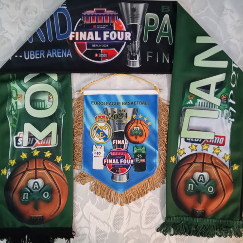 Panathinaikos Basketball Scarf and Banner Set Final Four Berlin 2024 New