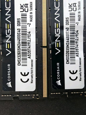32GB DDR5 4800 MHz sodimm Corsair Vengeance like new, 16GBx2