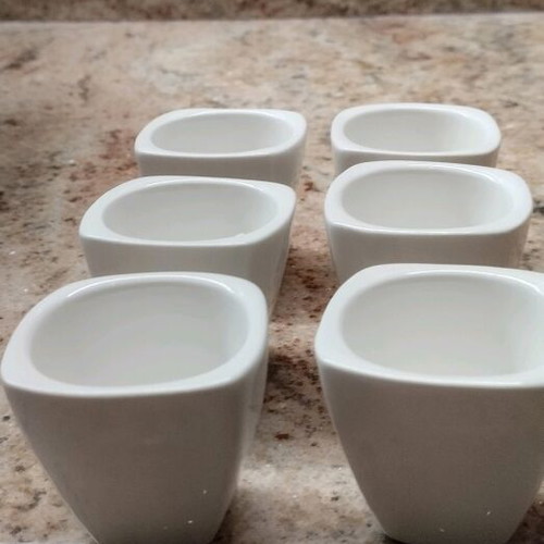 White porcelain egg cups new, set of 6 pieces