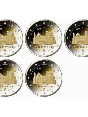 Germany 2 Euro 2014 A-D-F-G-J UNC Lower Saxony new