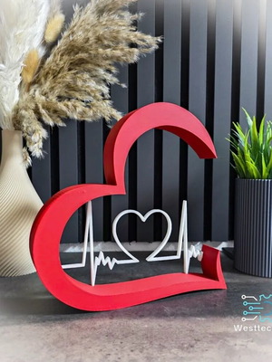 3D Printed Decorative 'Valentine Rose' with Name – Personalized Gift
