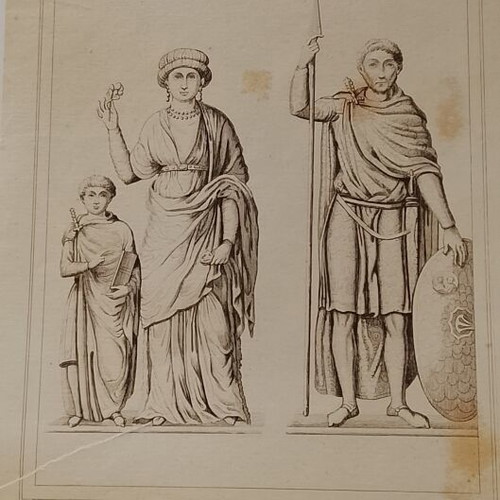 Οικογένεια Ανίκιος Πρόβος 1840 γαλλική ατσαλογραφία