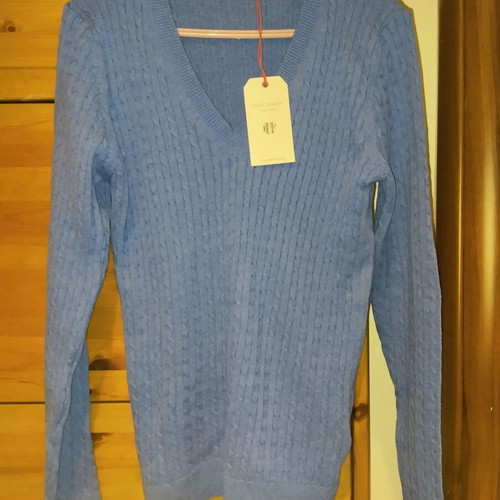 Felix Hardy cotton sweater new, medium large, blue lilac