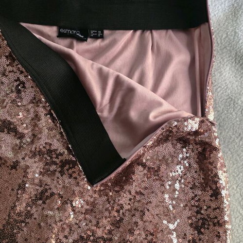 Esmara skirt pink gold sequin new, size 38