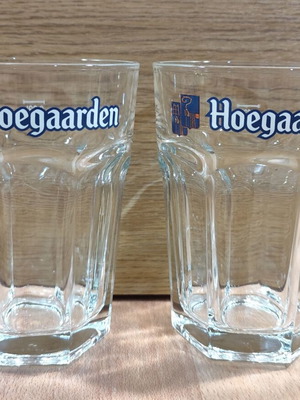 Hoegaarden beer set of two promotional glasses 330ml like new