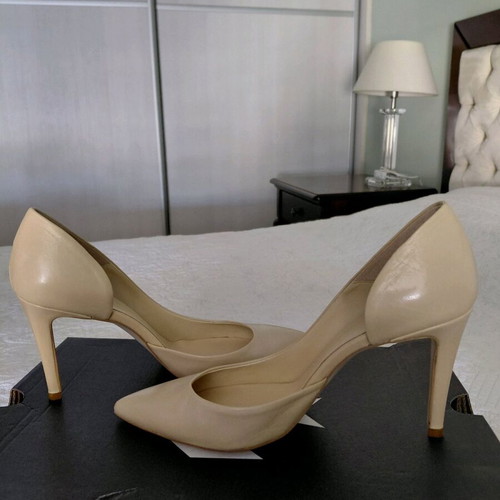 Eden leather pumps new, beige-cream, 9 cm heel