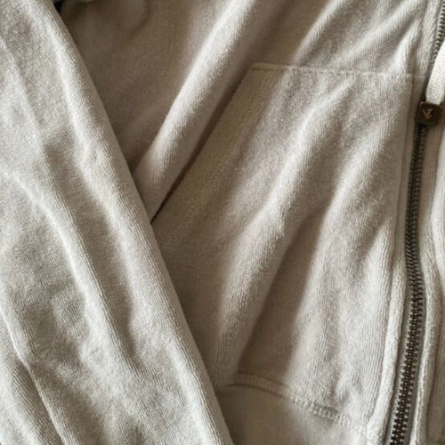 SugarFree white textured zip-up hoodie, size S