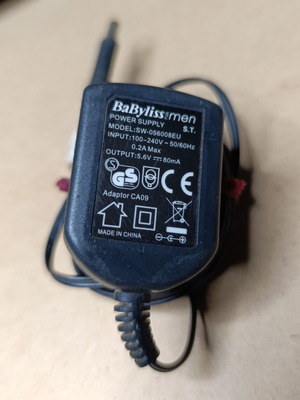 Babyliss For Men charger used 5.6V, 5.45 mm plug