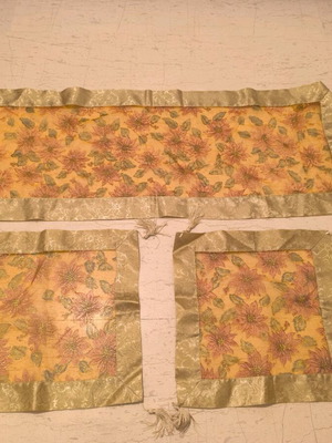 Polyester table runners set used, 3 pieces