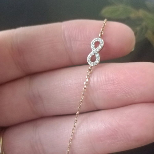 925 Gold Bracelet new with small zircon stones