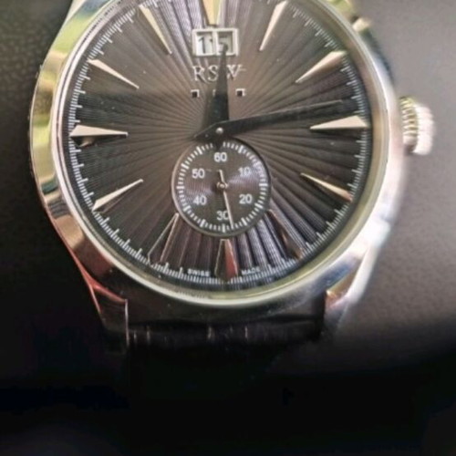RSW Retro Gate Date Watch Swiss Made new, men's black