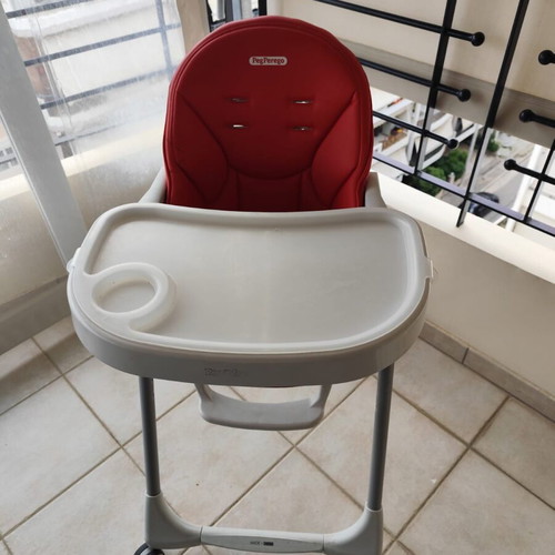 Pep Perego high chair used, red, foldable for infants and toddlers