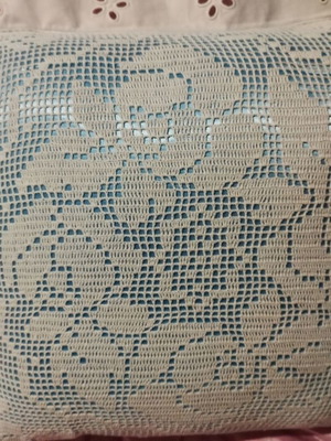 Handmade crocheted pillowcase new with crochet