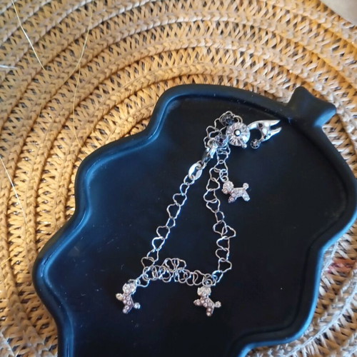 Silver children's bracelet like new with 925 stamp and dog charms