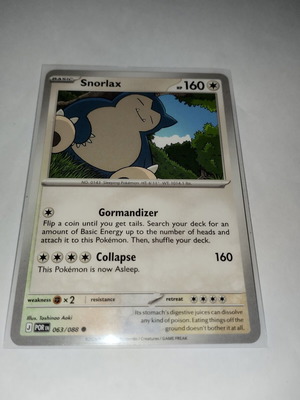 Κάρτα Snorlax Pokemon σε άριστη κατάσταση