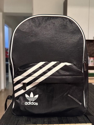 Adidas backpack new, black, small size, silky texture