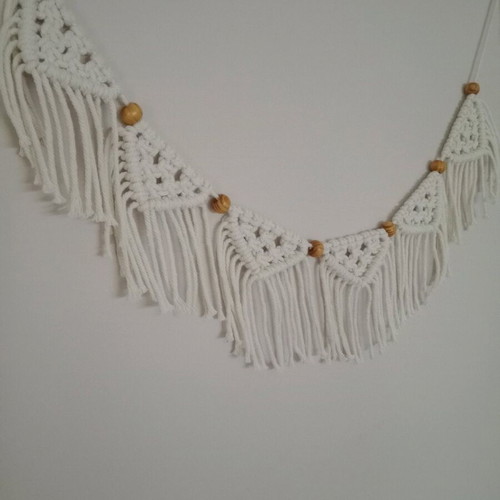Macrame wall decoration handmade like new with wooden beads