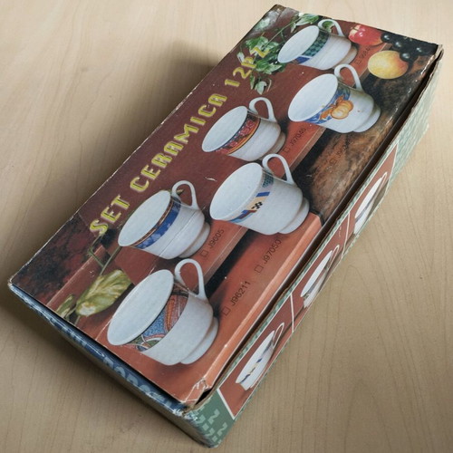 Set of 12 ceramic coffee cups new