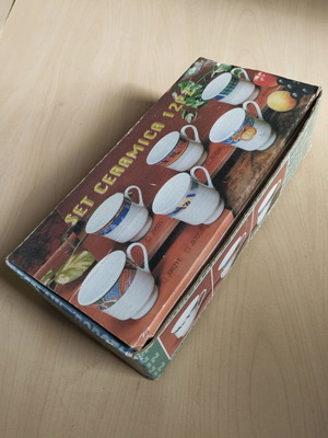 Set of 12 ceramic coffee cups new