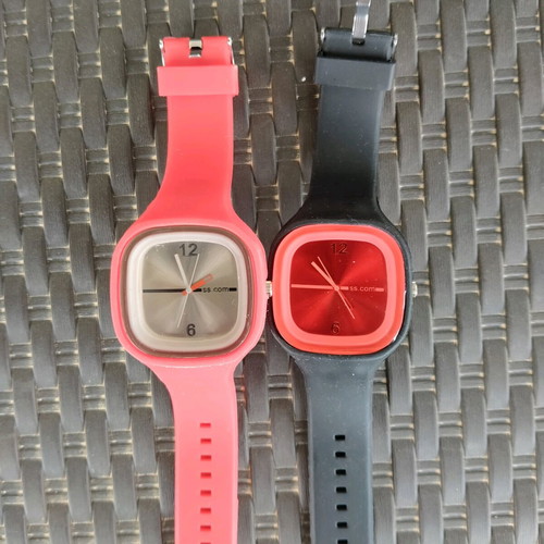 Wristwatches new, black and red, silicone straps