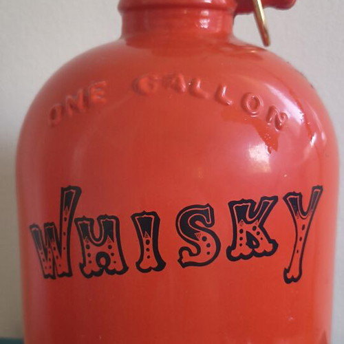 Whiskey Jug 1 Gallon vintage used with original lock and keys