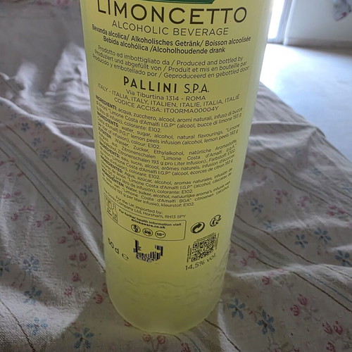 Limoncello Pallini unused, bought from Italy with security seal