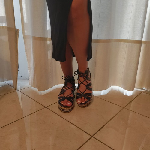 Makis Kotris women's black platform sandals EU 37