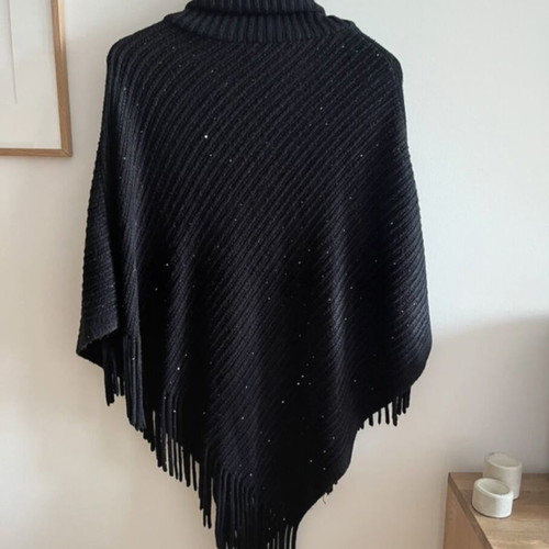 Marks & Spencer cape like new, black, warm and elegant with sequins