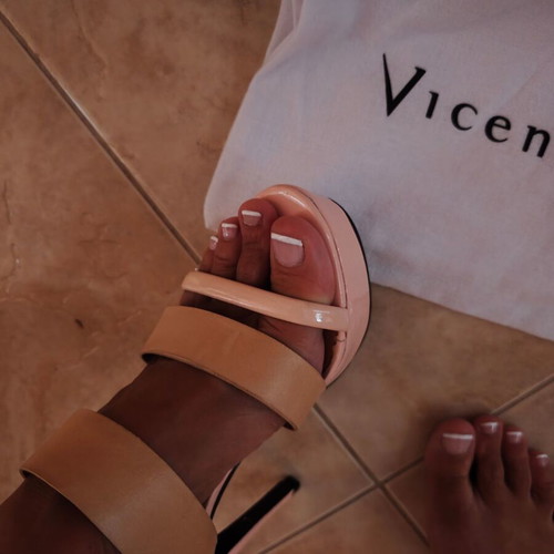 Vicenza Brazilian sandals new, pink camel leather high heels